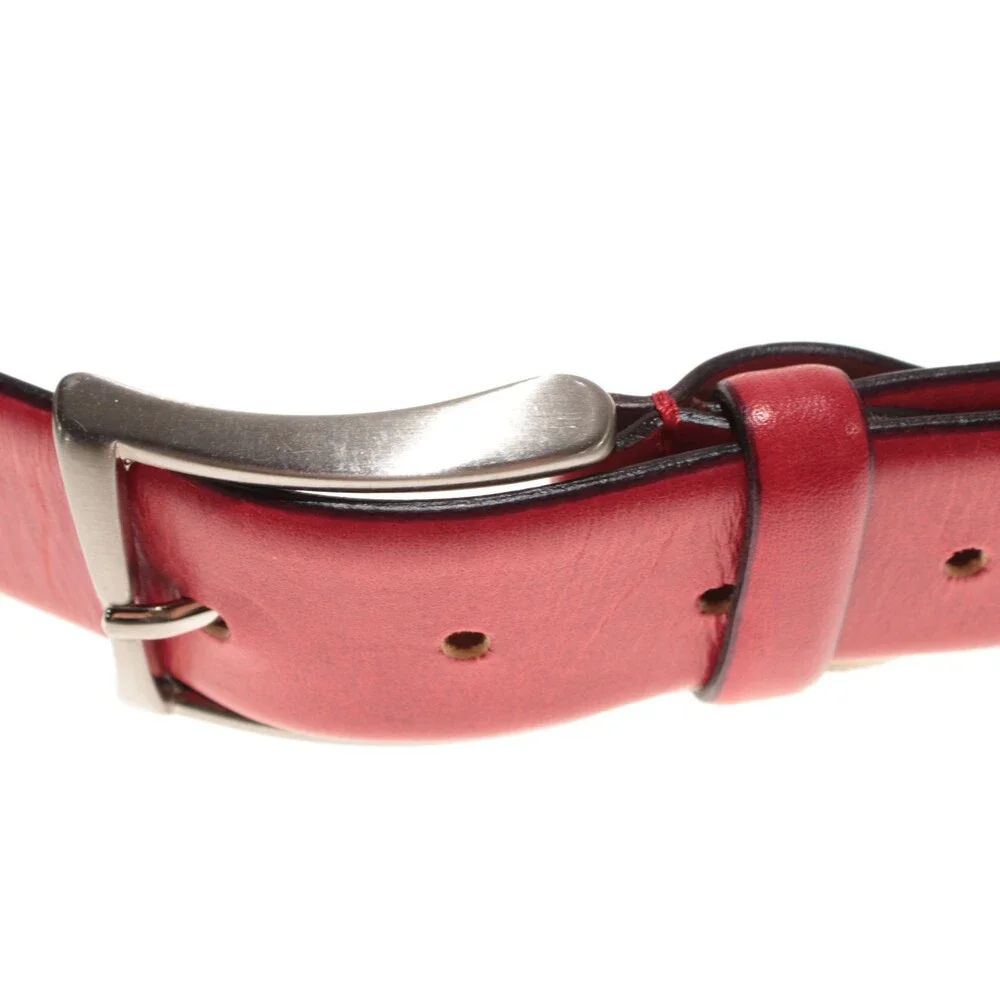 Garmany NWT Classic Belt Size 120 (US 46) in Solid Red Leather Made in Italy